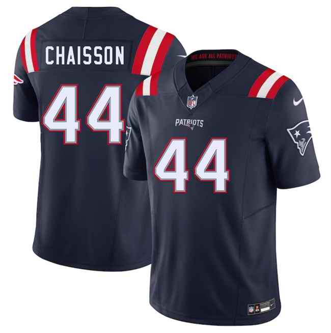 Men's New England Patriots #44 K'Lavon Chaisson Navy 2025 F.U.S.E. Vapor Limited Stitched Football Jersey